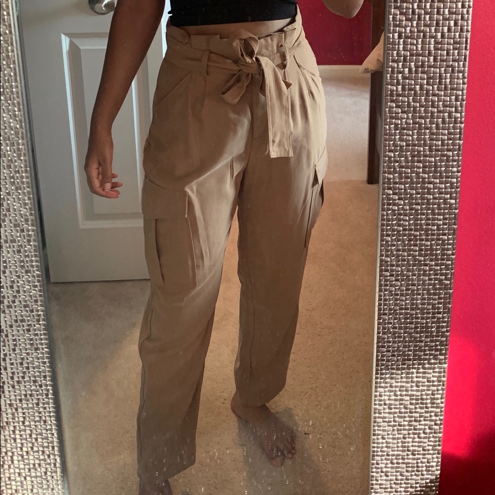 H&M Paperbag Tan Trousers